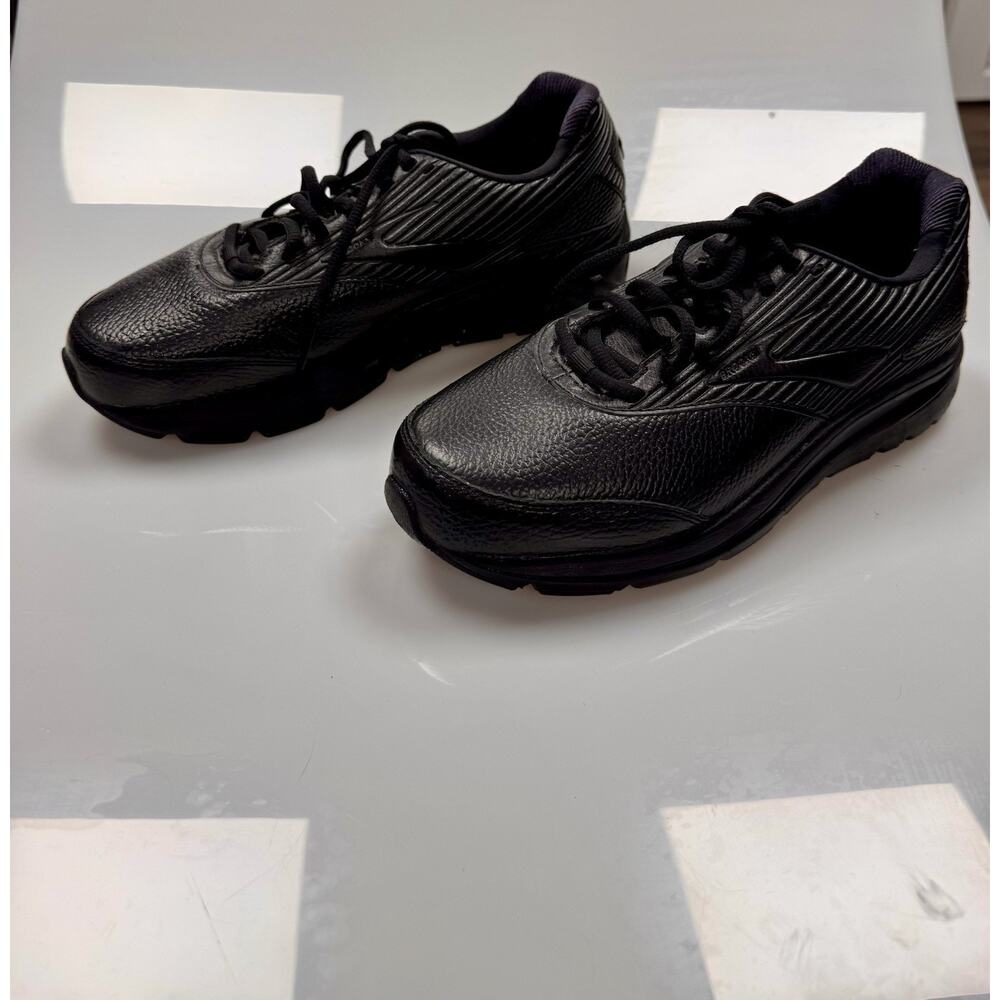 Brooks Addiction Walker 2 Black Leather Walking Shoes Womens 9.5 D Wide